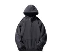 Sudaderas con capucha para hombre del Reino Unido, sudaderas de forro polar de color sólido con bolsillos, cuello alto con cremallera de un tercio, camisetas de fitness, casual, holgada, cómoda, suave