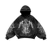 Sudaderas con capucha para hombre, diseño gráfico Y2K con capucha, suéteres a la moda, vintage, con capucha, ajuste holgado, esencial, comodidad, gótico, 2026, sudaderas con capucha y sudaderas de