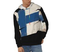 Sudaderas con Capucha para Hombre Finlandia Bandera Nacional Sudadera Casual con Capucha Manga Larga Hoody Tops Bolsillo Canguro Estilo Clásico del Reino Unido Sudaderas De Trabajo