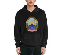 Sudaderas con Capucha para Hombre Grade República De Macedonia del Norte Emblema Nacional Hombre Hoodies Pullover De Forro Polar para Todo El Año Sudadera con Capucha Regular Mujer Softspun Unisex