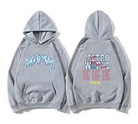 Sudaderas con Capucha para Hombre Hip Hop Lightning Graphic Travis Scott ASTROWORLD Sudadera con Capucha Harajuku Streetwear Sudadera con Capucha estética-Gris_Metro