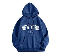 Sudaderas con capucha para hombre, New York USA, Workou Athletic de manga larga, sudadera con capucha para la universidad Y2K con cordón gráfico de letras de Backwoods con capucha para otoño