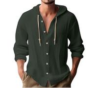 Sudaderas con capucha para hombre Reino Unido: Camisa de algodón y lino con capucha lisa, sudadera con capucha casual con cordón de color sólido, camisetas con capucha para hombre de verano de manga