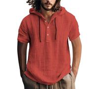 Sudaderas con capucha para hombre Reino Unido: camisa de lino de algodón con capucha, lisa, casual, con cordón, color liso, camisetas con capucha para hombre, camisetas de verano de manga larga con