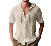 Sudaderas con capucha para hombre Reino Unido: camisa de lino de algodón con capucha, tops tipo sudadera con capucha lisa, casual, con cordón, color sólido, sudaderas con capucha, camisetas para