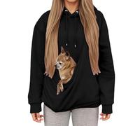 Sudaderas con Capucha para Mujer Bolsillo Mascotas Manga Larga Dise?o Canguro Gatos Cachorros Camisetas Gran Tama?o Grande Animales Peque?os