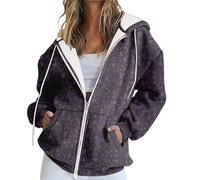 Sudaderas con capucha para mujer, chaquetas de invierno con bolsillos, sudadera con capucha de gran tamaño con cremallera, sudaderas sueltas de mariposa de fantasía para mujer, suéter de manga larga