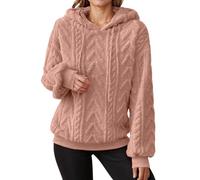 Sudaderas con capucha para mujer, color liso, jacquard, con capucha, para mujer, otoño, invierno, cálido, píldora, suéter, cómodo, sudaderas, transpirables, sudaderas, chalecos y sudaderas, #01-rojo