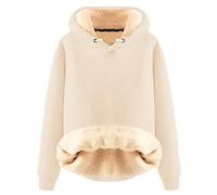 Sudaderas con capucha para mujer, con aislamiento del Reino Unido, versátiles, de gran tamaño, sudaderas urbanas para mujer, ropa de fin de semana, descansar, acogedora, correr, fácil, beige, 5XL