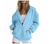 Sudaderas con capucha para mujer con capucha, para otoño, universidad, informales, cómodas, divertidas, para adolescentes, con cremallera, manga larga, con dibujos animados, lindos suéteres de campo