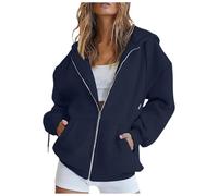 Sudaderas con capucha para mujer con capucha, para otoño, universidad, informales, cómodas, divertidas, para adolescentes, con cremallera, manga larga, con dibujos animados, lindos suéteres de campo