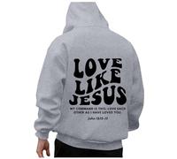 Sudaderas con capucha para mujer, con capucha y texto en inglés "Love Like Jesus", Workou Christian Fall 2025, ropa de moda universitaria, linda universidad, Y2K, ajuste holgado, a la moda, backwoods