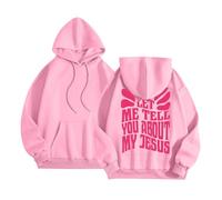 Sudaderas con capucha para mujer con diseño de Christian Let Me Tell You About My Jesus 2025, sudaderas estéticas modernas con capucha Pray The Lord Cute with Hood Casual Graphic Neck Long Sleeve