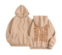 Sudaderas con capucha para mujer con diseño de Christian Let Me Tell You About My Jesus 2025, sudaderas estéticas modernas con capucha Pray The Lord Cute with Hood Casual Graphic Neck Long Sleeve