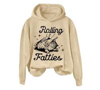 Sudaderas con capucha para mujer con estampado de gato gordo con estampado de gatos y mamá, manga larga, ropa deportiva para mujer, sudadera con capucha moderna y cómoda, casual, sudaderas con capucha