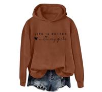 Sudaderas con capucha para mujer, con estampado de San Valentín, con texto en inglés "Life Is Better With My Girls", suéteres casuales de manga larga de gran tamaño, suéteres divertidos, regalos de