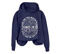 Sudaderas con capucha para mujer, con texto en inglés "God On The Mountain Is Still God In The Valley" de manga larga, ropa deportiva para mujer, sudadera con capucha para invierno, cómoda, casual, de