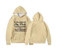 Sudaderas con capucha para mujer, con texto en inglés "If You Bring Up Mu Past Jesus Dropped The Charges", con cordón, sudadera con capucha para mujer, moderna, cómoda, casual, otoño, invierno, beige