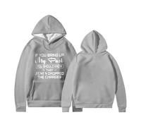 Sudaderas con capucha para mujer, con texto en inglés "If You Bring Up Mu Past Jesus Dropped The Charges", con cordón, sudadera con capucha para mujer, moderna, cómoda, casual, otoño, invierno, gris