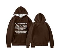 Sudaderas con capucha para mujer, con texto en inglés "If You Bring Up Mu Past Jesus Dropped The Charges", con cordón, sudadera con capucha para mujer, moderna, cómoda, casual, otoño, invierno, café