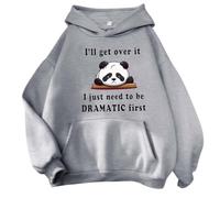 Sudaderas con capucha para mujer con texto en inglés "I'll Get Over It I Just Need To Be Dramatic First Drawstring Pockets Ladies Hoodie Trendy Winter Pullover Fall Hoodie Sudaderas cómodas casuales