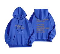 Sudaderas con capucha para mujer con texto en inglés "To The Person Behind Me You Are Amazing Beautiful And Enough Ladies Hoodie Otoño Invierno Moderna Cómodo Casual Pullover Sudaderas con capucha