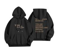 Sudaderas con capucha para mujer con texto en inglés "To The Person Behind Me You Are Amazing Beautiful And Enough Ladies Hoodie Otoño Invierno Moderna Cómodo Casual Pullover Sudaderas con capucha