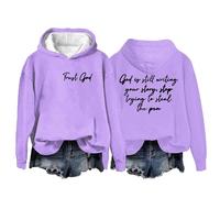 Sudaderas con capucha para mujer, con texto en inglés "Trust God Writing Your Story" Stop Trying To Steal The Pem Holiday de manga larga para mujer, sudadera con capucha para mujer, moderna, cómoda