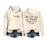 Sudaderas con capucha para mujer, con texto en inglés "Trust God Writing Your Story" Stop Trying To Steal The Pem Holiday de manga larga para mujer, sudadera con capucha para mujer, moderna, cómoda