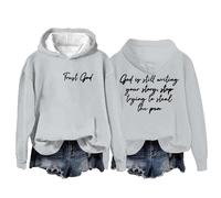 Sudaderas con capucha para mujer, con texto en inglés "Trust God Writing Your Story" Stop Trying To Steal The Pem Holiday de manga larga para mujer, sudadera con capucha para mujer, moderna, cómoda