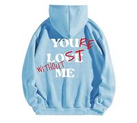 Sudaderas con capucha para mujer, con texto en inglés "You Love Me Without St Me", para otoño e invierno, a la moda, cómodas y casuales, azul, L