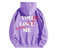 Sudaderas con capucha para mujer, con texto en inglés "You Love Me Without St Me", para otoño e invierno, a la moda, cómodas y casuales, Morado (, M