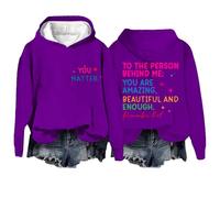 Sudaderas con capucha para mujer con texto en inglés "You Matter To The Person Behind Me Are Amazing Beautiful And Enough Long Sleeve Ladies Hoodie Pullover Fall Trendy Hoody" Winter Comfy Casual
