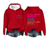 Sudaderas con capucha para mujer con texto en inglés «You Matter To The Person Behind Me Are Amazing Beautiful And Enough Long Sleeve Ladies Hoodie Pullover Fall Trendy Winter Comfy Casual Hoody