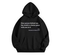 Sudaderas con capucha para mujer Dear Person Behind Me The World Is A Better Place With You In It Bolsillos con cordón para mujer, sudaderas con capucha para mujer, sudaderas modernas para invierno y