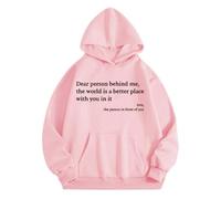Sudaderas con capucha para mujer Dear Person Behind Me The World Is A Better Place With You In It con bolsillos con cordón para mujer, sudaderas con capucha para invierno, cómodas, informales, para