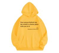 Sudaderas con capucha para mujer Dear Person Behind Me The World Is A Better Place With You In It con bolsillos con cordón para mujer, sudaderas con capucha para invierno, cómodas, informales, otoño