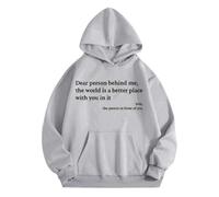 Sudaderas con capucha para mujer Dear Person Behind Me The World Is A Better Place With You In It con bolsillos con cordón para mujer, sudaderas con capucha para invierno, cómodas, informales, otoño
