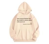 Sudaderas con capucha para mujer Dear Person Behind Me The World Is A Better Place With You In It con bolsillos con cordón para mujer, sudaderas con capucha para invierno, cómodas, informales, para