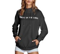 Sudaderas con capucha para mujer, diseño con texto en inglés "Christian Trust In The Lord", cuello alto, Jesús gótico, con capucha, Pray The Lord Y2K, informales, cómodas, suaves, Faith I Love Jesus