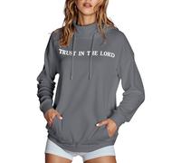 Sudaderas con capucha para mujer, diseño con texto en inglés "Christian Trust In The Lord", cuello alto, Jesús gótico, con capucha, Pray The Lord Y2K, informales, cómodas, suaves, Faith I Love Jesus