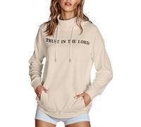 Sudaderas con capucha para mujer, diseño con texto en inglés "Christian Trust In The Lord", cuello alto, Jesús gótico, con capucha, Pray The Lord Y2K, informales, cómodas, suaves, Faith I Love Jesus