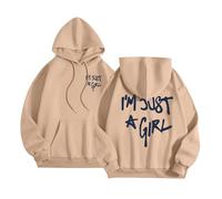 Sudaderas con capucha para mujer, diseño con texto en inglés "I'm Just A Girl", con capucha, ajuste holgado, a la moda, para adolescentes, diseño gráfico de letras, casual, de dibujos animados, Y2K