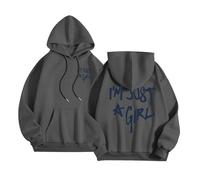 Sudaderas con capucha para mujer, diseño con texto en inglés "I'm Just A Girl", con capucha, ajuste holgado, a la moda, para adolescentes, diseño gráfico de letras, casual, de dibujos animados, Y2K