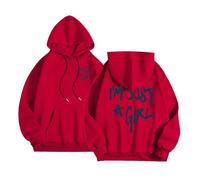 Sudaderas con capucha para mujer, diseño con texto en inglés "I'm Just A Girl", con capucha, ajuste holgado, a la moda, para adolescentes, diseño gráfico de letras, casual, de dibujos animados, Y2K