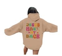 Sudaderas con capucha para mujer, diseño de Christian Jesus Has My Backwoods, ajuste holgado, con capucha fina y con texto en inglés "Trust In The Lord", trajes gráficos de moda, Workou Anime Faith