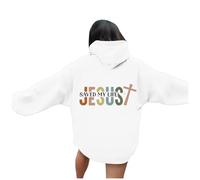 Sudaderas con capucha para mujer, diseño de Christian Jesus Saved My Life, con capucha, para otoño, occidental, para adolescentes, casual, a la moda, ajuste holgado, sudaderas con capucha religiosa