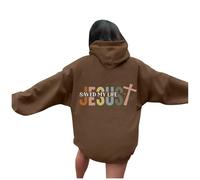 Sudaderas con capucha para mujer, diseño de Christian Jesus Saved My Life, con capucha, para otoño, occidental, para adolescentes, casual, a la moda, ajuste holgado, sudaderas con capucha religiosa