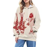 Sudaderas con capucha para mujer, diseño de fresa, flor, pez, tortuga marina, talla grande, bolsillos sueltos, sudadera con capucha para invierno, cómoda, casual, moderna, sudadera con capucha para