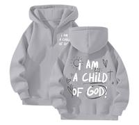 Sudaderas con capucha para mujer, diseño de Jesús con texto en inglés "I Am A Child of God", estilo informal, holgado, con capucha, para adolescentes, con cremallera, a la moda, religioso Jesús salva